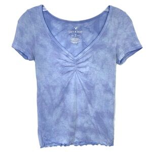 American Eagle Blue Casual Loungewear Shirt Women’s Size XXS Coastal